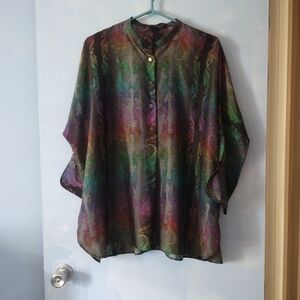 Max Volmary Pure Silk Multicolor Blouse XL